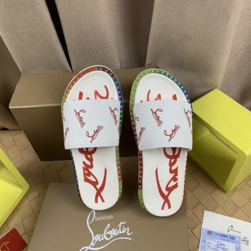 Cheap Christian Louboutin CL Slippers For Men #1221770 Replica Wholesale [$72.00 USD] [ITEM#1221770] on Replica Christian Louboutin CL Slippers