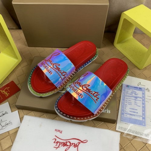 Cheap Christian Louboutin CL Slippers For Men #1221771 Replica Wholesale [$72.00 USD] [ITEM#1221771] on Replica Christian Louboutin CL Slippers