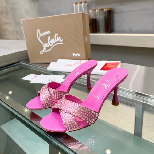 Cheap Christian Louboutin CL Slippers For Women #1221780 Replica Wholesale [$102.00 USD] [ITEM#1221780] on Replica Christian Louboutin CL Slippers