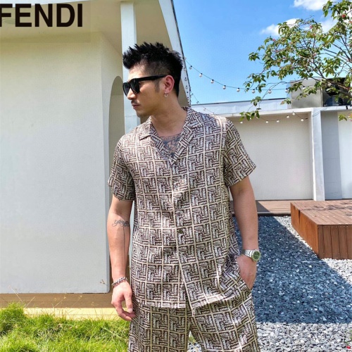 Cheap Fendi Tracksuits Short Sleeved For Men #1222554 Replica Wholesale [$72.00 USD] [ITEM#1222554] on Replica Fendi Tracksuits