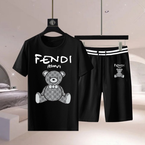 Cheap Fendi Tracksuits Short Sleeved For Men #1222604 Replica Wholesale [$68.00 USD] [ITEM#1222604] on Replica Fendi Tracksuits