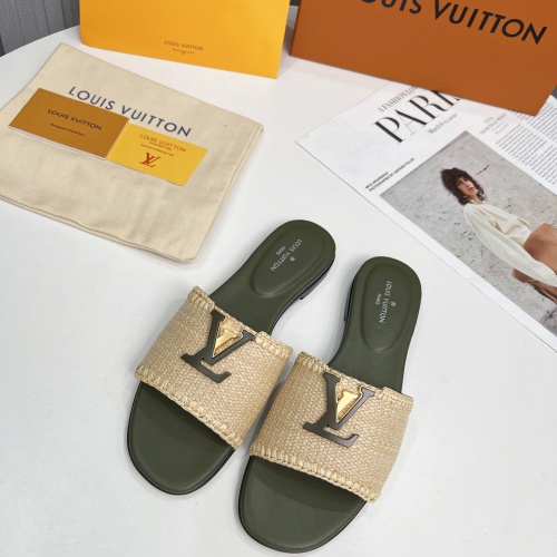 Cheap Louis Vuitton Slippers For Women #1224744 Replica Wholesale [$88.00 USD] [ITEM#1224744] on Replica Louis Vuitton Slippers