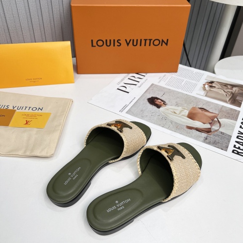 Cheap Louis Vuitton Slippers For Women #1224744 Replica Wholesale [$88.00 USD] [ITEM#1224744] on Replica Louis Vuitton Slippers