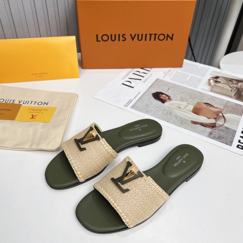 Cheap Louis Vuitton Slippers For Women #1224744 Replica Wholesale [$88.00 USD] [ITEM#1224744] on Replica Louis Vuitton Slippers