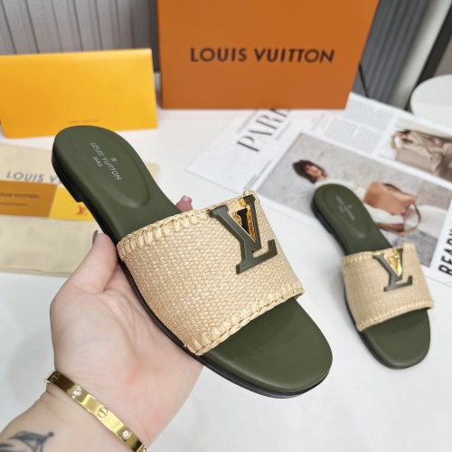 Cheap Louis Vuitton Slippers For Women #1224744 Replica Wholesale [$88.00 USD] [ITEM#1224744] on Replica Louis Vuitton Slippers