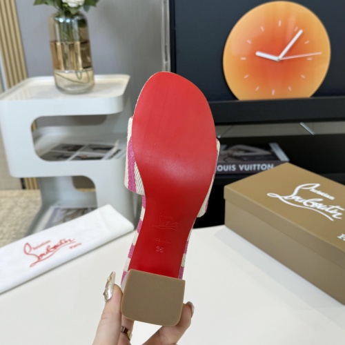 Cheap Christian Louboutin CL Slippers For Women #1224933 Replica Wholesale [$76.00 USD] [ITEM#1224933] on Replica Christian Louboutin CL Slippers