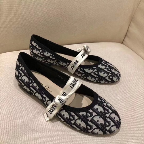 Cheap Christian Dior Flat Shoes For Women #1225392 Replica Wholesale [$85.00 USD] [ITEM#1225392] on Replica Christian Dior Flat Shoes