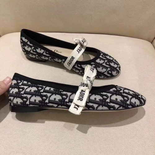 Cheap Christian Dior Flat Shoes For Women #1225392 Replica Wholesale [$85.00 USD] [ITEM#1225392] on Replica Christian Dior Flat Shoes