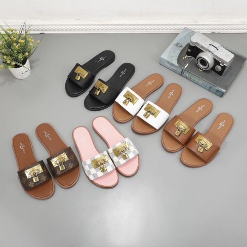 Cheap Louis Vuitton Slippers For Women #1225521 Replica Wholesale [$56.00 USD] [ITEM#1225521] on Replica Louis Vuitton Slippers