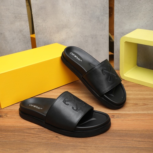 Cheap Off-White Slippers For Men #1225620 Replica Wholesale [$56.00 USD] [ITEM#1225620] on Replica Off-White Slippers