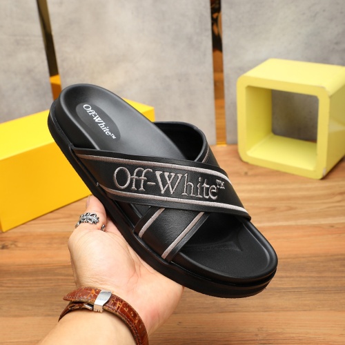 Cheap Off-White Slippers For Men #1225623 Replica Wholesale [$56.00 USD] [ITEM#1225623] on Replica Off-White Slippers