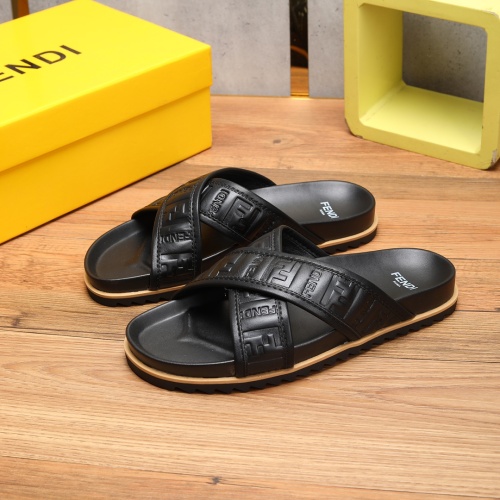 Cheap Fendi Slippers For Men #1225627 Replica Wholesale [$56.00 USD] [ITEM#1225627] on Replica Fendi Slippers