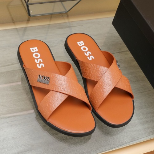 Cheap Boss Slippers For Men #1225691 Replica Wholesale [$64.00 USD] [ITEM#1225691] on Replica Boss Slippers