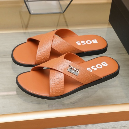 Cheap Boss Slippers For Men #1225691 Replica Wholesale [$64.00 USD] [ITEM#1225691] on Replica Boss Slippers