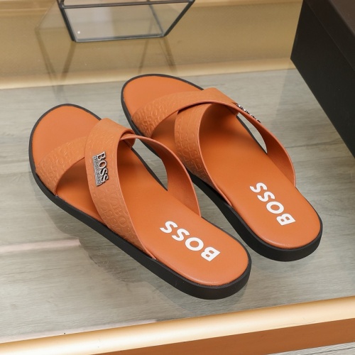 Cheap Boss Slippers For Men #1225691 Replica Wholesale [$64.00 USD] [ITEM#1225691] on Replica Boss Slippers