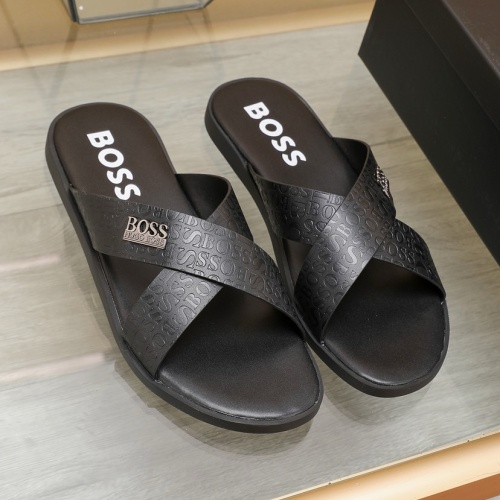 Cheap Boss Slippers For Men #1225692 Replica Wholesale [$64.00 USD] [ITEM#1225692] on Replica Boss Slippers