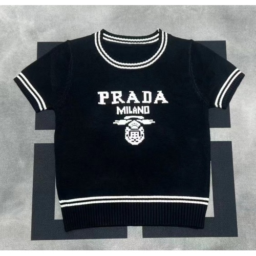 Cheap Prada Sweater Short Sleeved For Women #1228549 Replica Wholesale [$56.00 USD] [ITEM#1228549] on Replica Prada Sweater