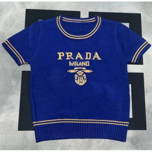 Cheap Prada Sweater Short Sleeved For Women #1228550 Replica Wholesale [$56.00 USD] [ITEM#1228550] on Replica Prada Sweater