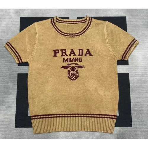 Cheap Prada Sweater Short Sleeved For Women #1228551 Replica Wholesale [$56.00 USD] [ITEM#1228551] on Replica Prada Sweater