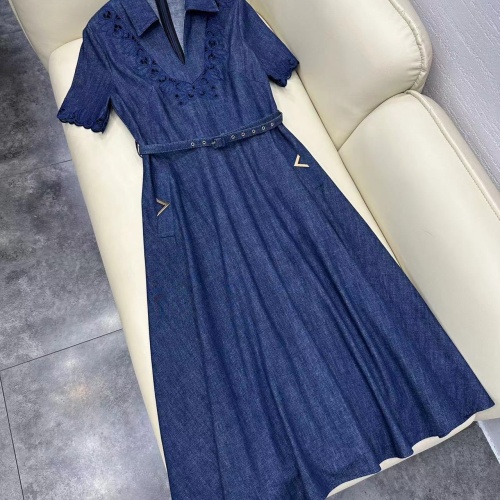 Cheap Valentino Dresses Short Sleeved For Women #1228722 Replica Wholesale [$135.00 USD] [ITEM#1228722] on Replica Valentino Dresses