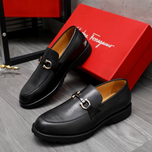 Cheap Salvatore Ferragamo Leather Shoes For Men #1230371 Replica Wholesale [$88.00 USD] [ITEM#1230371] on Replica Salvatore Ferragamo Leather Shoes