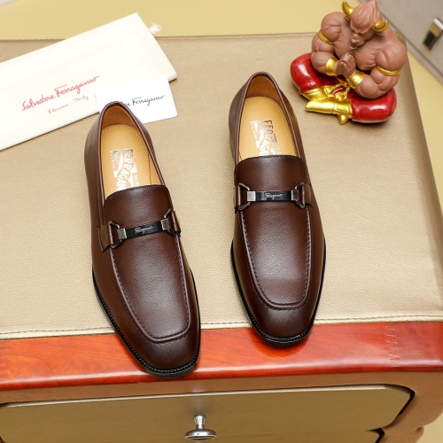 Cheap Salvatore Ferragamo Leather Shoes For Men #1230742 Replica Wholesale [$85.00 USD] [ITEM#1230742] on Replica Salvatore Ferragamo Leather Shoes