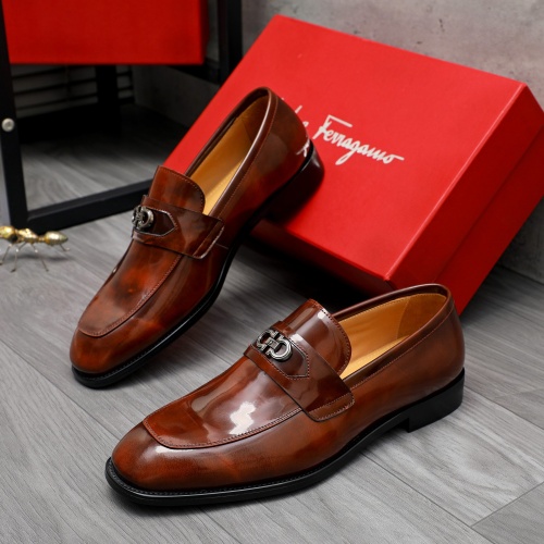 Cheap Salvatore Ferragamo Leather Shoes For Men #1230848 Replica Wholesale [$82.00 USD] [ITEM#1230848] on Replica Salvatore Ferragamo Leather Shoes