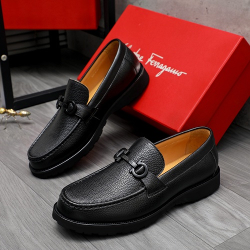 Cheap Salvatore Ferragamo Leather Shoes For Men #1230855 Replica Wholesale [$88.00 USD] [ITEM#1230855] on Replica Salvatore Ferragamo Leather Shoes