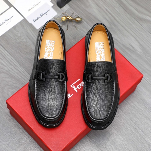 Cheap Salvatore Ferragamo Leather Shoes For Men #1230855 Replica Wholesale [$88.00 USD] [ITEM#1230855] on Replica Salvatore Ferragamo Leather Shoes