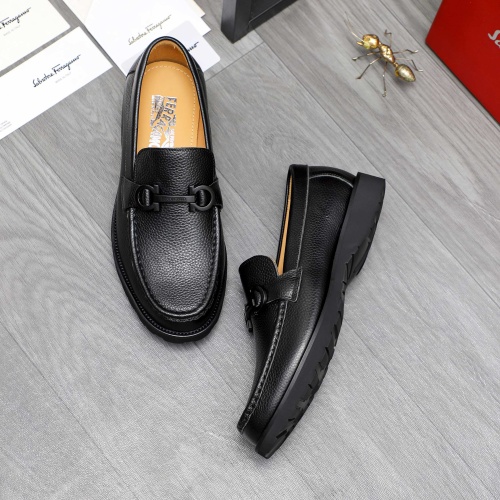 Cheap Salvatore Ferragamo Leather Shoes For Men #1230855 Replica Wholesale [$88.00 USD] [ITEM#1230855] on Replica Salvatore Ferragamo Leather Shoes