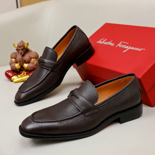 Cheap Salvatore Ferragamo Leather Shoes For Men #1230857 Replica Wholesale [$85.00 USD] [ITEM#1230857] on Replica Salvatore Ferragamo Leather Shoes