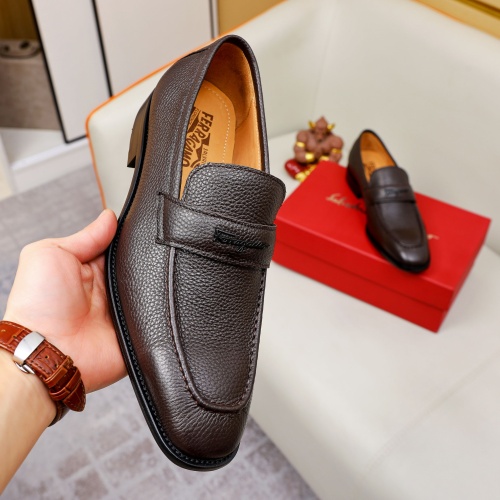 Cheap Salvatore Ferragamo Leather Shoes For Men #1230857 Replica Wholesale [$85.00 USD] [ITEM#1230857] on Replica Salvatore Ferragamo Leather Shoes