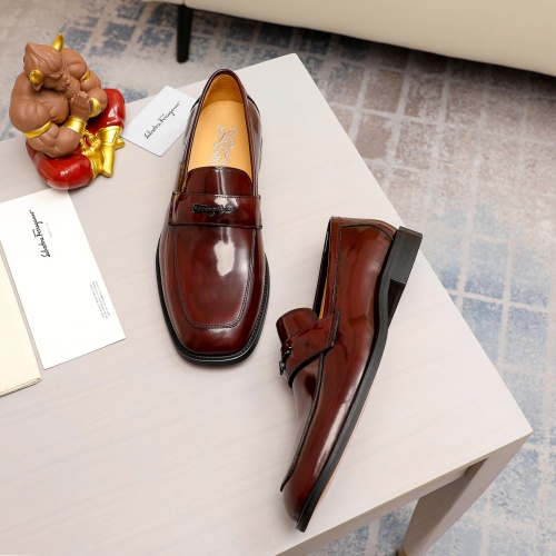 Cheap Salvatore Ferragamo Leather Shoes For Men #1230865 Replica Wholesale [$85.00 USD] [ITEM#1230865] on Replica Salvatore Ferragamo Leather Shoes