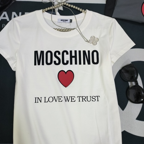 Cheap Moschino T-Shirts Short Sleeved For Women #1231017 Replica Wholesale [$32.00 USD] [ITEM#1231017] on Replica Moschino T-Shirts