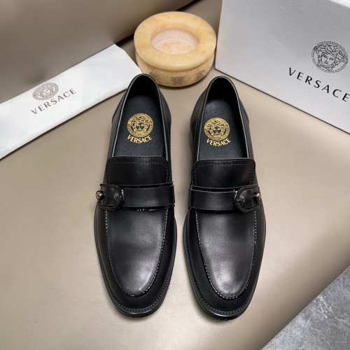 Cheap Versace Leather Shoes For Men #1231690 Replica Wholesale [$76.00 USD] [ITEM#1231690] on Replica Versace Leather Shoes