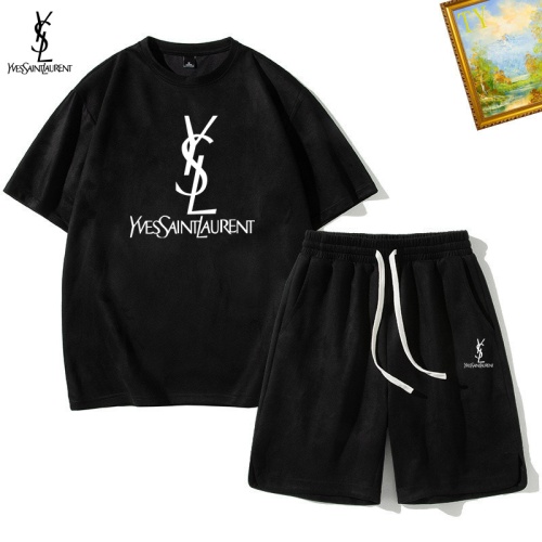 Cheap Yves Saint Laurent YSL Tracksuits Short Sleeved For Men #1235359 Replica Wholesale [$48.00 USD] [ITEM#1235359] on Replica Yves Saint Laurent YSL Tracksuits