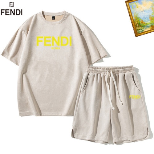 Cheap Fendi Tracksuits Short Sleeved For Men #1235373 Replica Wholesale [$48.00 USD] [ITEM#1235373] on Replica Fendi Tracksuits