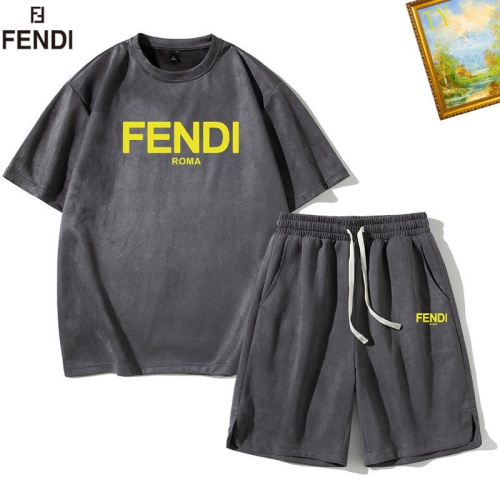 Cheap Fendi Tracksuits Short Sleeved For Men #1235374 Replica Wholesale [$48.00 USD] [ITEM#1235374] on Replica Fendi Tracksuits