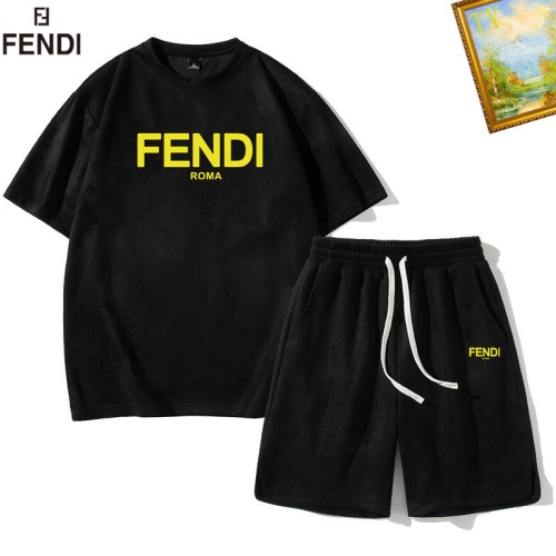 Cheap Fendi Tracksuits Short Sleeved For Men #1235375 Replica Wholesale [$48.00 USD] [ITEM#1235375] on Replica Fendi Tracksuits