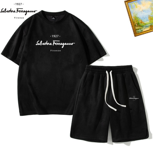 Cheap Salvatore Ferragamo Tracksuits Short Sleeved For Men #1235406 Replica Wholesale [$48.00 USD] [ITEM#1235406] on Replica Salvatore Ferragamo Tracksuits