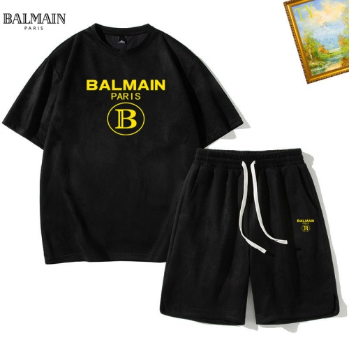 Cheap Balmain Tracksuits Short Sleeved For Men #1235415 Replica Wholesale [$48.00 USD] [ITEM#1235415] on Replica Balmain Tracksuits