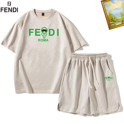 Cheap Fendi Tracksuits Short Sleeved For Men #1235453 Replica Wholesale [$48.00 USD] [ITEM#1235453] on Replica Fendi Tracksuits