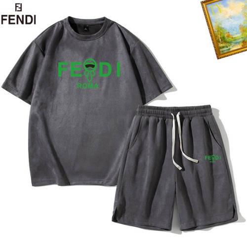 Cheap Fendi Tracksuits Short Sleeved For Men #1235454 Replica Wholesale [$48.00 USD] [ITEM#1235454] on Replica Fendi Tracksuits