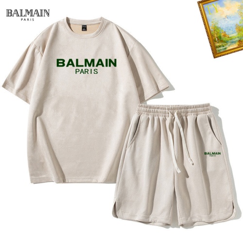 Cheap Balmain Tracksuits Short Sleeved For Men #1235469 Replica Wholesale [$48.00 USD] [ITEM#1235469] on Replica Balmain Tracksuits