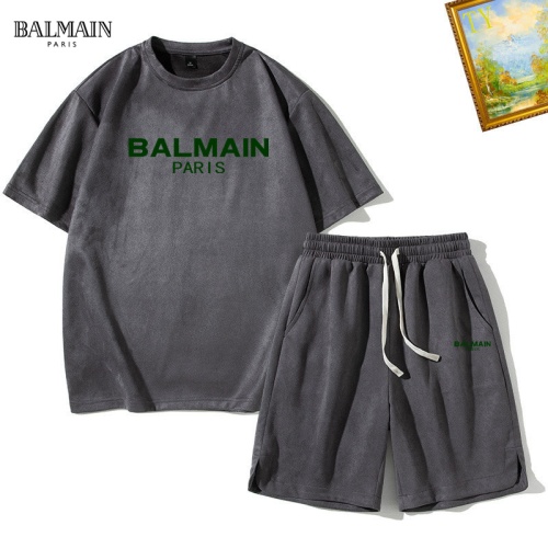 Cheap Balmain Tracksuits Short Sleeved For Men #1235470 Replica Wholesale [$48.00 USD] [ITEM#1235470] on Replica Balmain Tracksuits