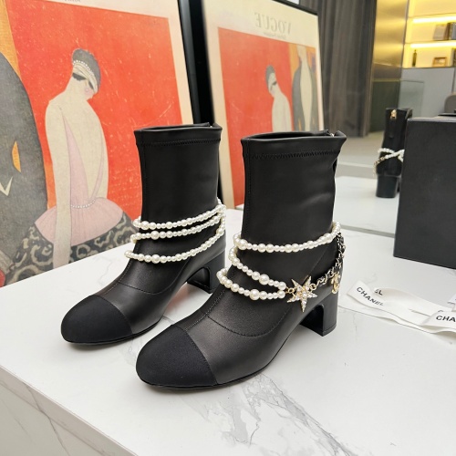 Cheap Chanel Boots For Women #1236179 Replica Wholesale [$125.00 USD] [ITEM#1236179] on Replica Chanel Boots