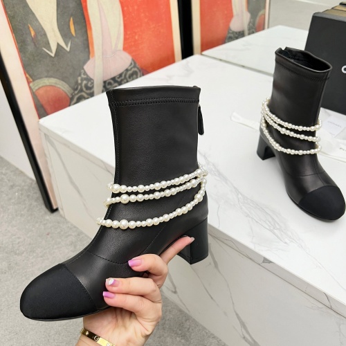 Cheap Chanel Boots For Women #1236179 Replica Wholesale [$125.00 USD] [ITEM#1236179] on Replica Chanel Boots