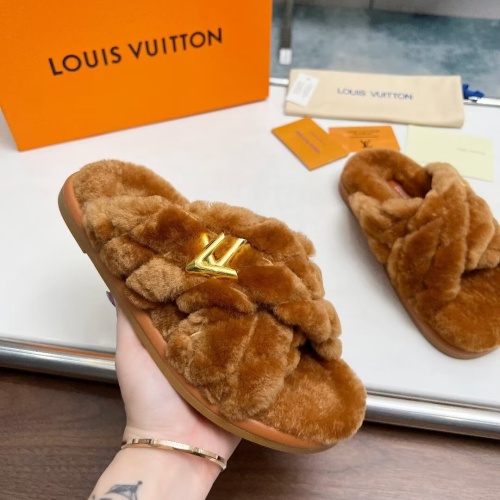 Cheap Louis Vuitton Slippers For Women #1236265 Replica Wholesale [$96.00 USD] [ITEM#1236265] on Replica Louis Vuitton Slippers