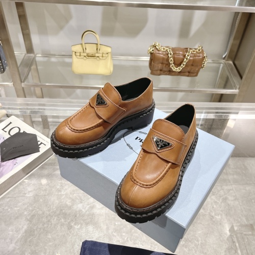 Cheap Prada Leather Shoes For Women #1236538 Replica Wholesale [$112.00 USD] [ITEM#1236538] on Replica Prada Leather Shoes