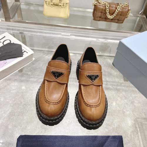 Cheap Prada Leather Shoes For Women #1236538 Replica Wholesale [$112.00 USD] [ITEM#1236538] on Replica Prada Leather Shoes